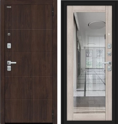 Дверь Браво Флэт/BChrome Almon/Cappuccino Melinga