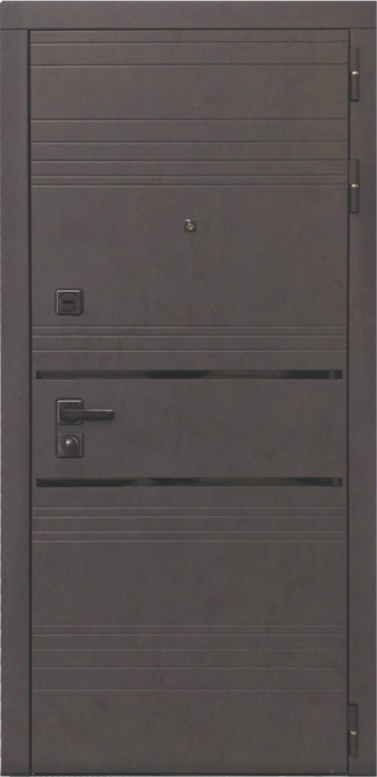 Входная дверь L-43 ФЛ-609 (L-52, 10мм, белый матовый) внешняя сторона