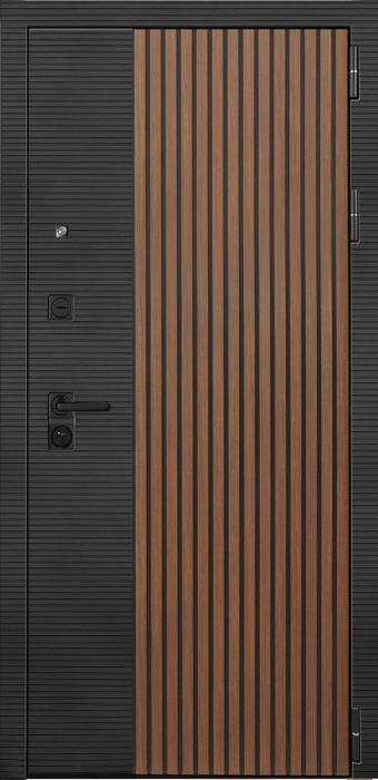 Входная дверь Модель L - 48 ФЛ-259 (10мм, дуб с пилением) внешняя сторона