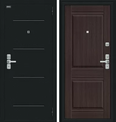 Входная дверь Нео Букле черное/Wenge Veralinga BR4630